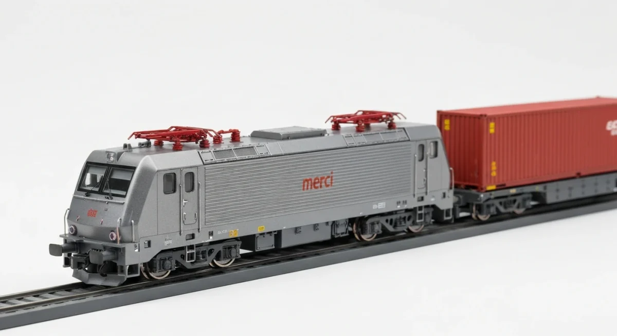 Treno Merci Container: Composizione e Operatività — modello in scala